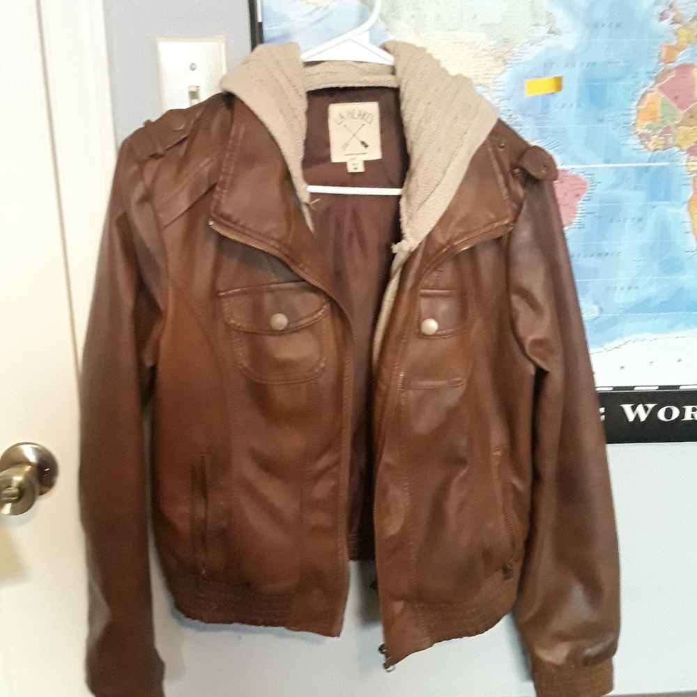 Brown leather jacket